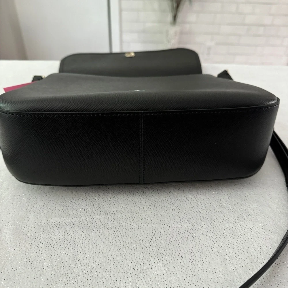 KATE SPADE Black Staci Saffiano Leather Flap Crossbody Bag - Picture 10 of 15